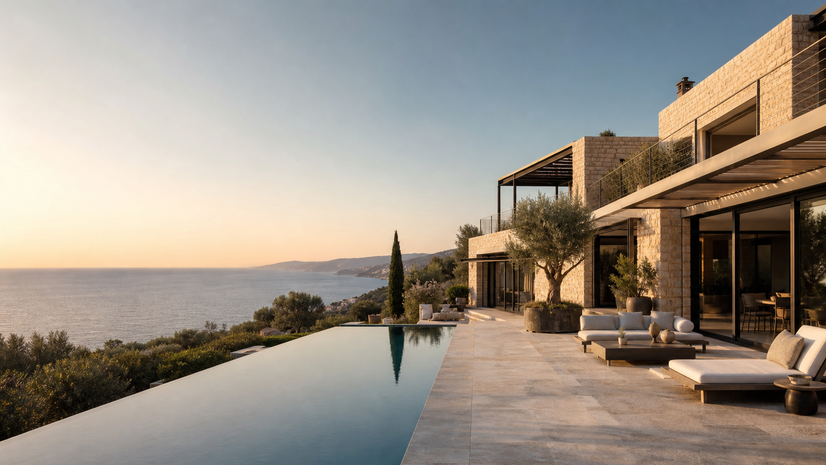 Contemporary Mediterranean villa with infinity pool and sea view, photo 1